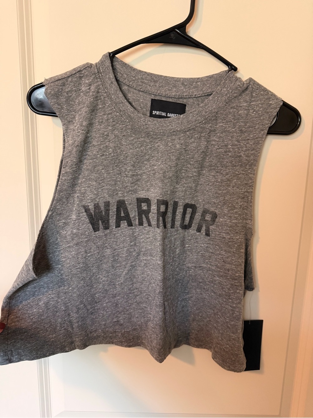 Spiritual Gangster Gray 'Warrior' Cropped Muscle Tee